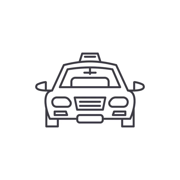 Conceito de ícone de linha de táxi. Táxi vetor ilustração linear, símbolo, sinal —  Vetores de Stock