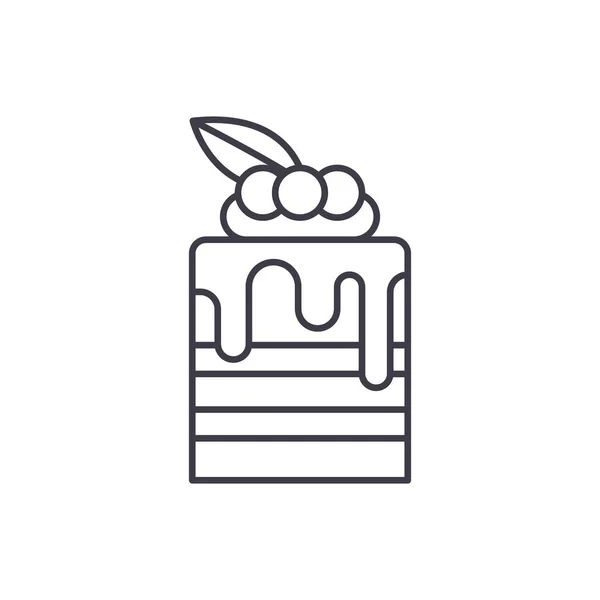 Concepto de icono de línea Tiramisu. Tiramisu vector lineal ilustración, símbolo, signo — Vector de stock