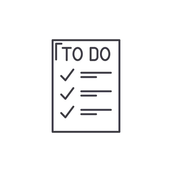 To do list line icon concept. To do list vector linear illustration, symbol, sign — Stock Vector