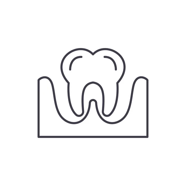 Zahnlinie Icon-Konzept. Zahnvektor lineare Illustration, Symbol, Zeichen — Stockvektor