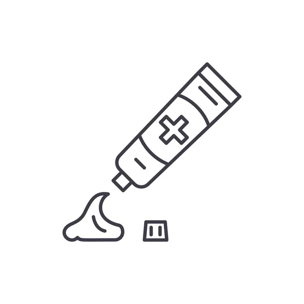 Dentifrice ligne icône concept. Dentifrice vectoriel illustration linéaire, symbole, signe — Image vectorielle