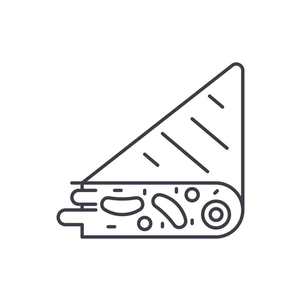 Concepto de icono de línea de tortilla. Tortilla vector lineal ilustración, símbolo, signo — Vector de stock