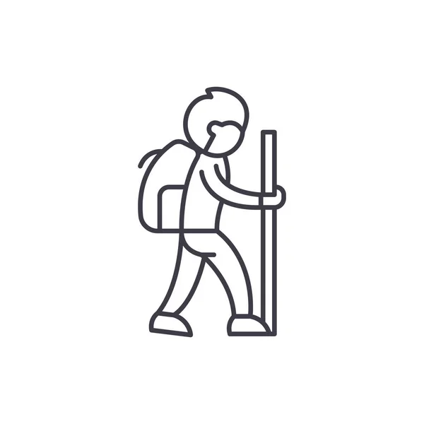 Concepto de icono de línea de viajero. Ilustración lineal del vector del viajero, símbolo, signo — Archivo Imágenes Vectoriales