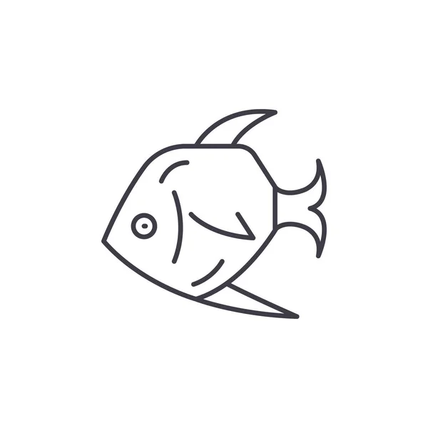 Tropische Fischlinie Icon-Konzept. Tropische Fische Vektor lineare Illustration, Symbol, Zeichen — Stockvektor