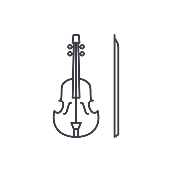 ヴァイオリン ライン アイコン概念。ヴァイオリン ベクトルの線形図、シンボル、記号 — ストックベクタ