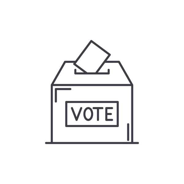 Concept de ligne de vote icône. Votez vecteur illustration linéaire, symbole, signe — Image vectorielle