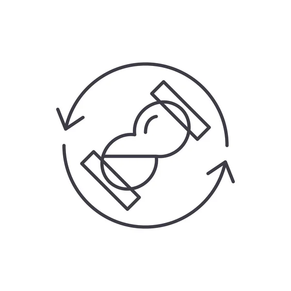 Concetto di icona della linea temporale di attesa. Tempo di attesa vettoriale illustrazione lineare, simbolo, segno — Vettoriale Stock