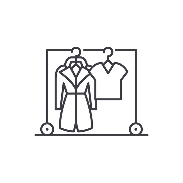 Conceito de ícone de linha de guarda-roupa. Vetor de guarda-roupa ilustração linear, símbolo, sinal — Vetor de Stock