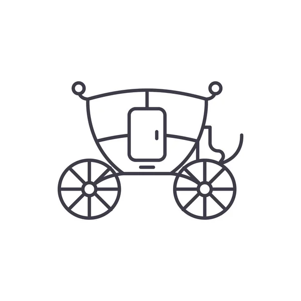 Icono de línea de carro de boda concepto. vector de carro de boda ilustración lineal, símbolo, signo — Archivo Imágenes Vectoriales