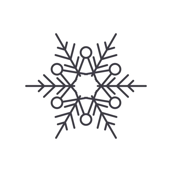 Invierno copo de nieve línea icono concepto. Invierno copo de nieve vector lineal ilustración, símbolo, signo — Vector de stock