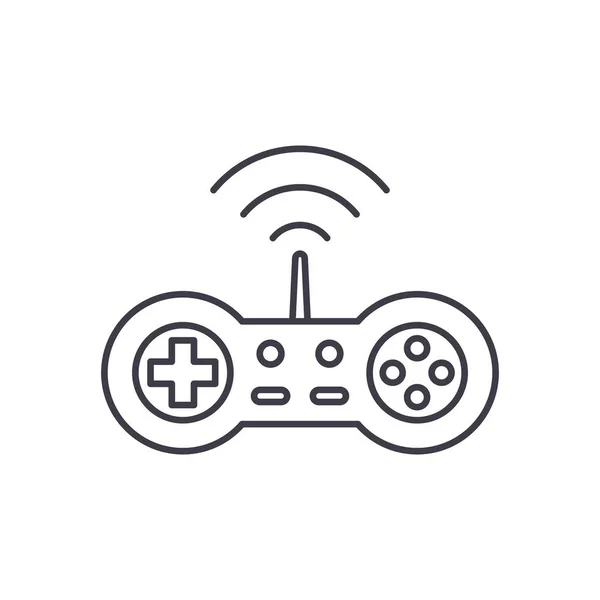 Draadloze joystick lijn pictogram concept. Draadloze joystick lineaire vectorillustratie, symbool, teken — Stockvector