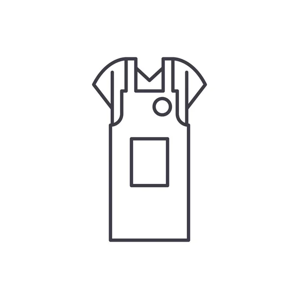 Conceito de ícone de linha avental de trabalho. Avental de trabalho ilustração linear vetorial, símbolo, sinal — Vetor de Stock