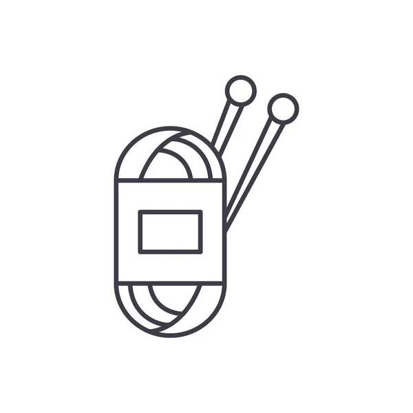 Concepto de icono de línea de hilo. Hilado vector lineal ilustración, símbolo, signo — Vector de stock