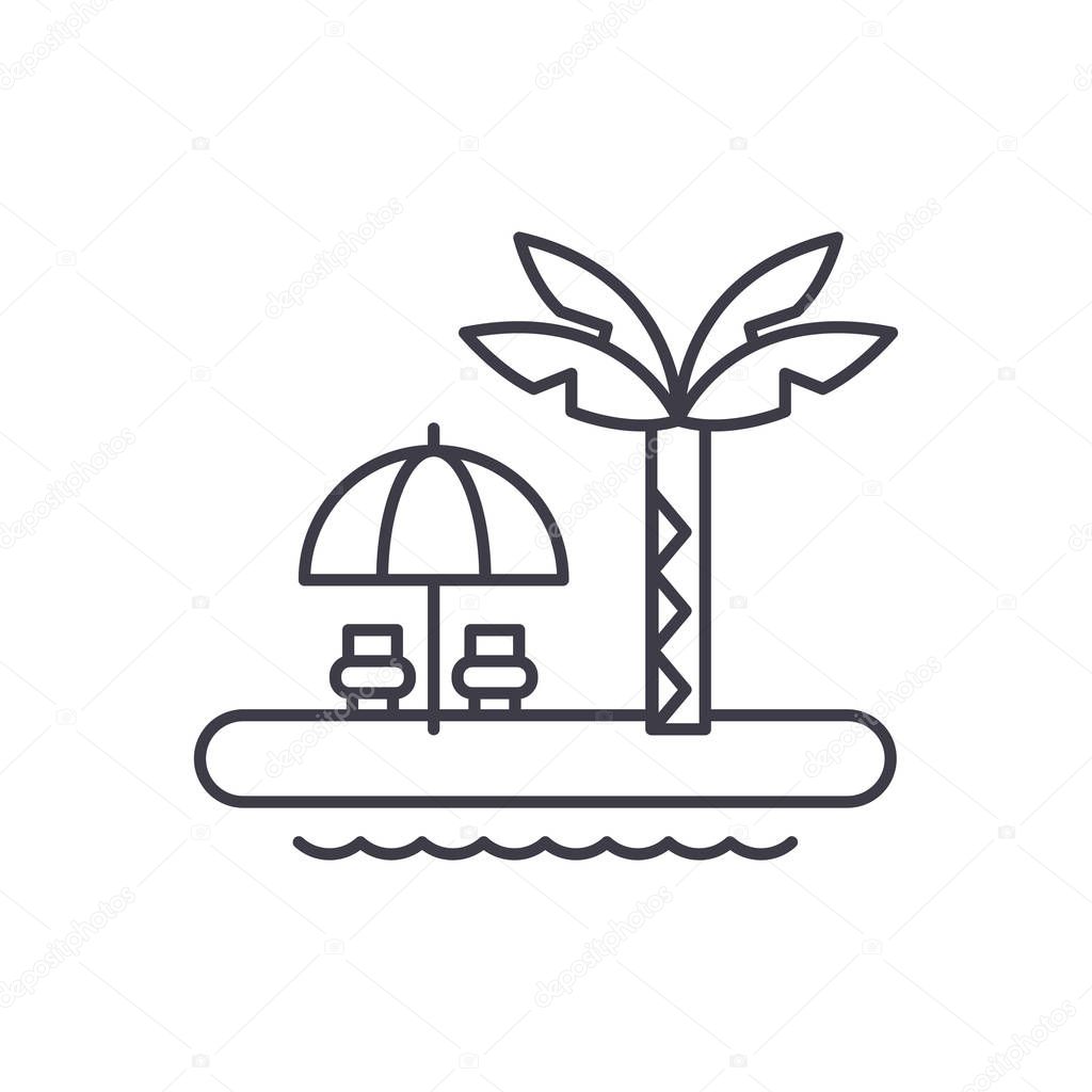 Summer holiday line icon concept. Summer holiday vector linear illustration, sign, symbol