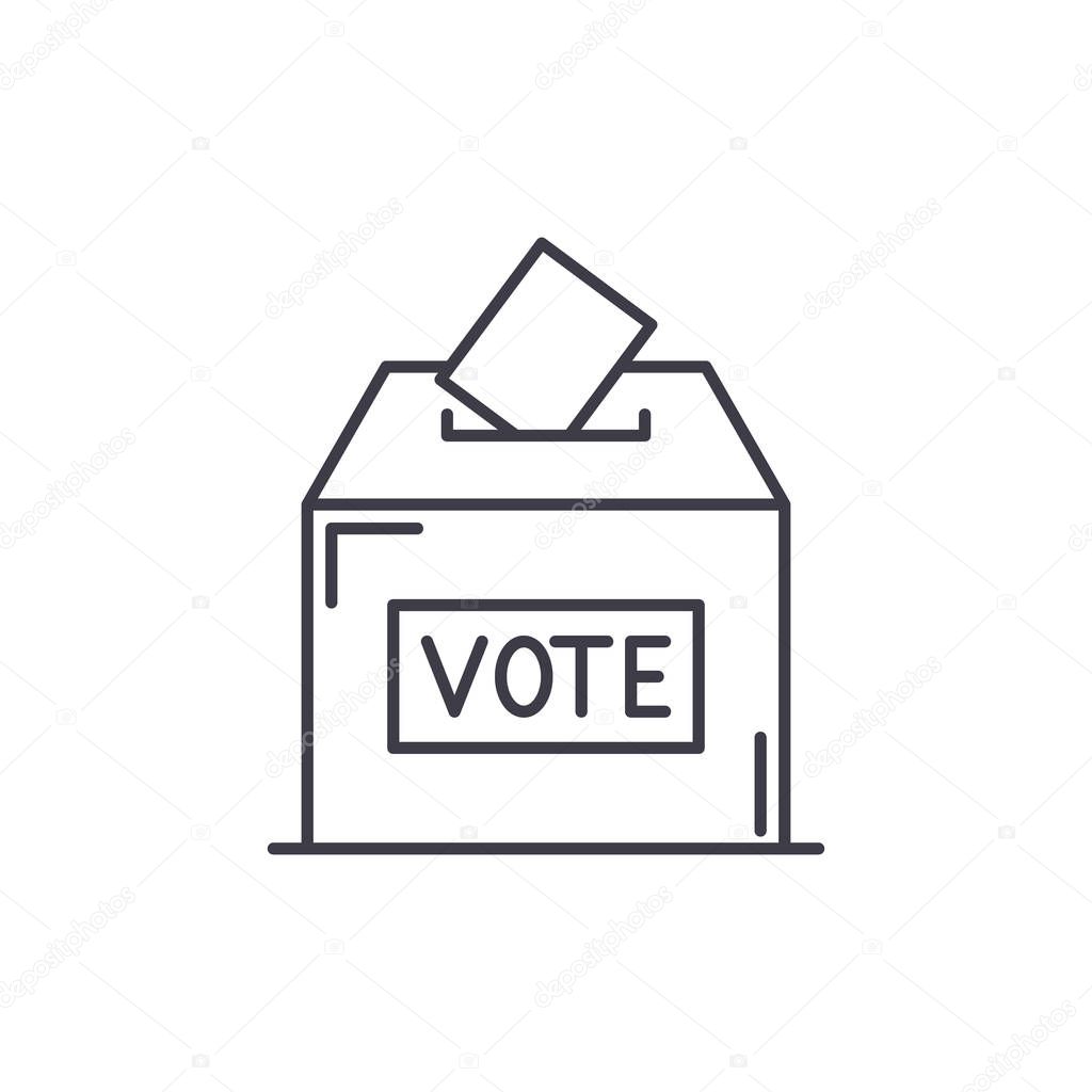 Vote line icon concept. Vote vector linear illustration, symbol, sign