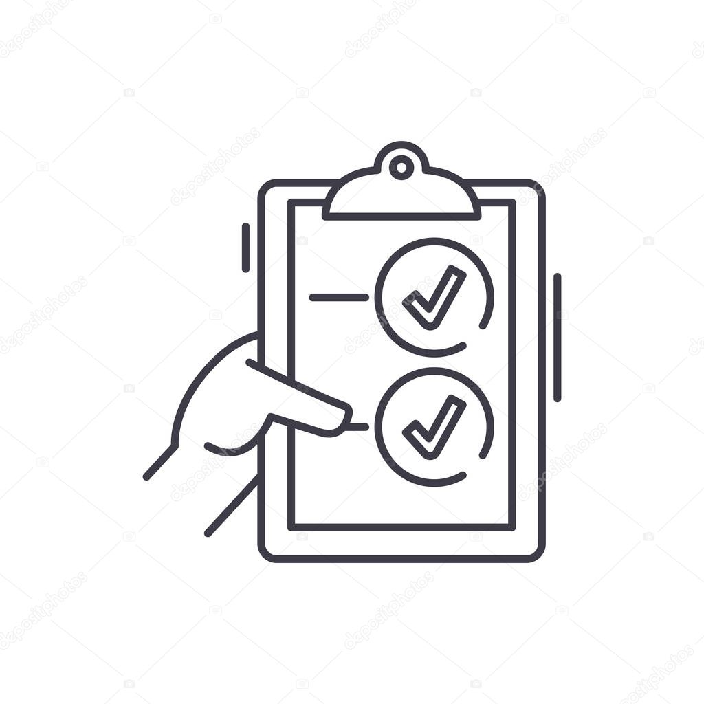 Voting line icon concept. Voting vector linear illustration, symbol, sign