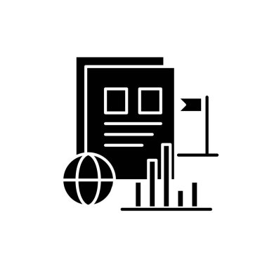 Başarı siyah simgesi görev, izole arka plan tabelada vektör. Görev başarı kavramı sembol, illüstrasyon 