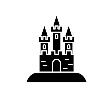 Cazibe park siyah kutsal kişilerin resmi, vektör izole arka plan üzerinde işareti. Cazibe park kavramı sembol, illüstrasyon 