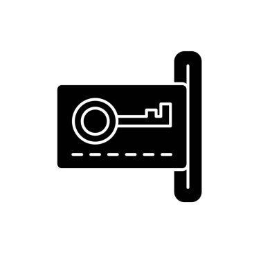 Elektronik dook tuş kilidi siyah simgesi, vektör izole arka plan üzerinde işareti. Elektronik dook tuş kilidi kavramı sembol, illüstrasyon 