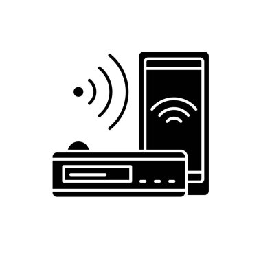 Ücretsiz wi-fi siyah kutsal kişilerin resmi, vektör izole arka plan üzerinde işareti. Ücretsiz wi-fi kavramı sembol, illüstrasyon 