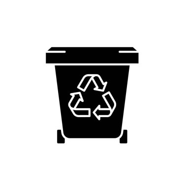 Siyah simgesini çöp, izole arka plan tabelada vektör. Çöp kavramı sembol, illüstrasyon 