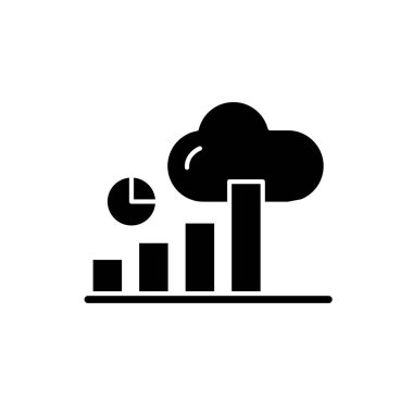 Bilgi yönetimi siyah simgesi, vektör izole arka plan üzerinde işareti. Bilgi yönetimi kavramı sembol, illüstrasyon 