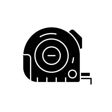 Ölçüm siyah kutsal kişilerin resmi, vektör izole arka plan üzerinde işareti. Ölçüm kavramı sembol, illüstrasyon 