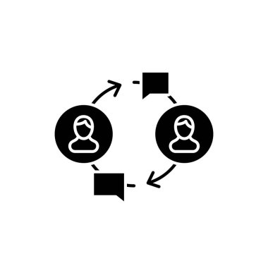 Siyah topluluk kutsal kişilerin resmi, vektör izole arka plan üzerinde işareti. Topluluk kavramı sembol, illüstrasyon 