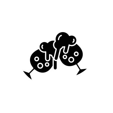 Bira siyah simge içme, izole arka plan tabelada vektör. İçki bira kavramı sembol, illüstrasyon 