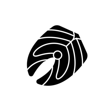 Balık fileto siyah simgesi, izole arka plan tabelada vektör. Balık fileto kavramı sembol, illüstrasyon 