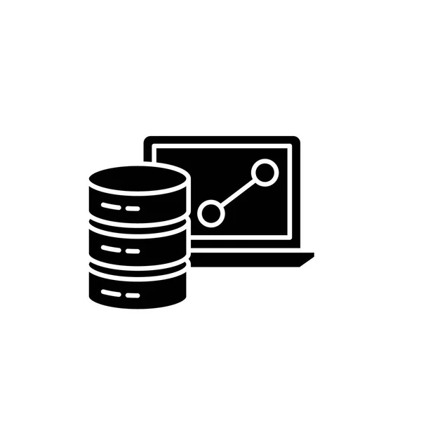 Big Data Framework schwarzes Symbol, Vektorzeichen auf isoliertem Hintergrund. Big Data Rahmenkonzept Symbol, Illustration — Stockvektor