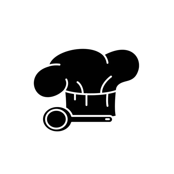 Temps de cuisson icône noire, signe vectoriel sur fond isolé. Temps de cuisson concept symbole, illustration — Image vectorielle