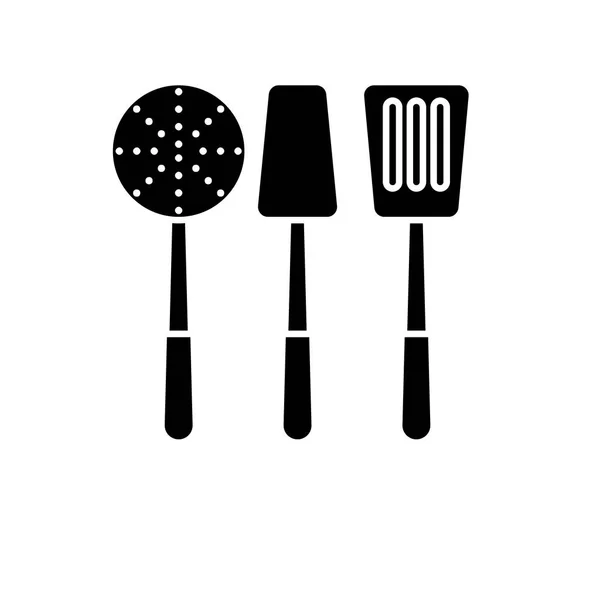 Gotowanie ikona stołowe czarne, wektor znak, na na białym tle. Gotowania naczynia pojęcie symbolu, ilustracja — Wektor stockowy