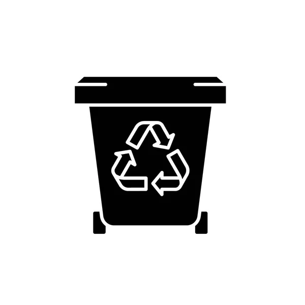 Rubbish black icon, vector sign on isolated background. Rubbish concept symbol, illustration — Stock Vector