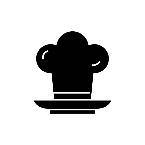 Cuisinière icône noire, signe vectoriel sur fond isolé. Concept de cuisinière symbole, illustration — Image vectorielle