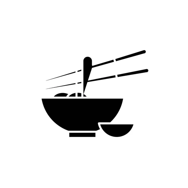 Fideos icono negro, signo vectorial sobre fondo aislado. Concepto de fideos símbolo, ilustración — Vector de stock