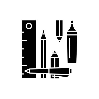 Araçlar siyah simgesi sayma, izole arka plan tabelada vektör. Sayım araçları kavramı sembol, illüstrasyon 