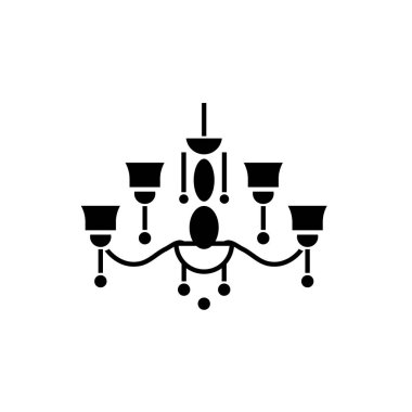 Kolye lamba siyah kutsal kişilerin resmi, vektör izole arka plan üzerinde işareti. Kolye lamba kavramı sembol, illüstrasyon 