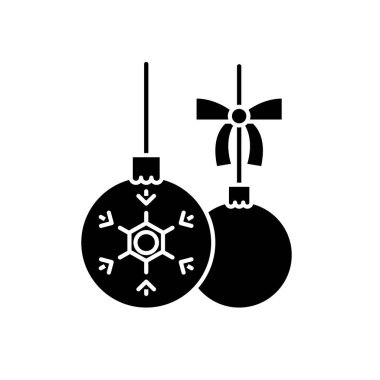 Oyuncaklar siyah kutsal kişilerin resmi, vektör izole arka plan üzerinde işareti. Oyuncaklar topları kavramı sembol, illüstrasyon 