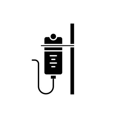 Siyah Damlalık simgesini, vektör izole arka plan üzerinde işareti. Damlalık kavramı sembol, illüstrasyon 