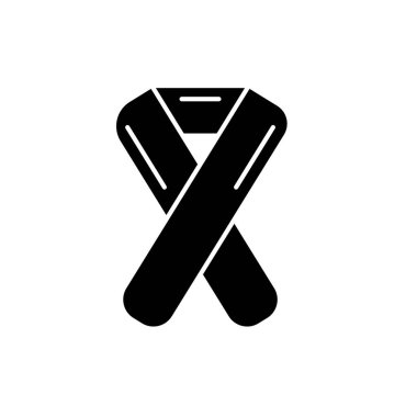 Tıbbi işareti izole arka plan üzerinde siyah simge giyinme, vektör. Tıbbi soyunma kavramı sembol, illüstrasyon 