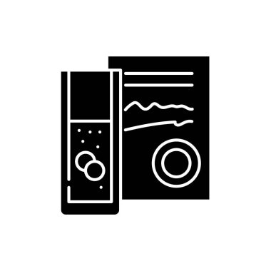 Doktorlar randevu siyah kutsal kişilerin resmi, vektör izole arka plan üzerinde işareti. Doktorlar randevu kavramı sembol, illüstrasyon 