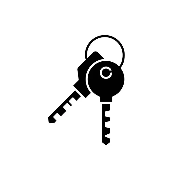Byt ikonu klíče černý, vektor znamení na izolované pozadí. Byt klíče koncept symbol, ilustrace — Stockový vektor