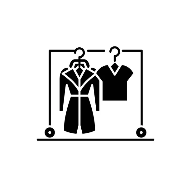 Wardrobe black icon, vector sign on isolated background. Wardrobe concept symbol, illustration — Stock Vector