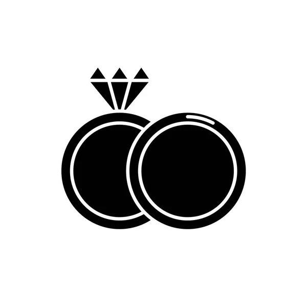 Icono negro del cónyuge, signo vectorial sobre fondo aislado. Símbolo del concepto del cónyuge, ilustración — Vector de stock