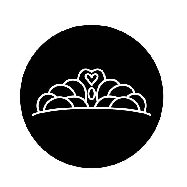 Couronne icône noire, signe vectoriel sur fond isolé. Symbole de la Couronne, illustration — Image vectorielle