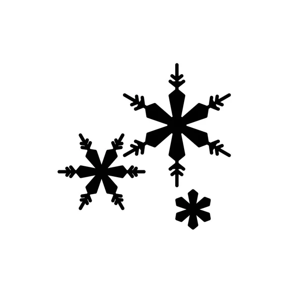 Copos de nieve icono negro, signo de vector en el fondo aislado. Copos de nieve concepto símbolo, ilustración — Vector de stock