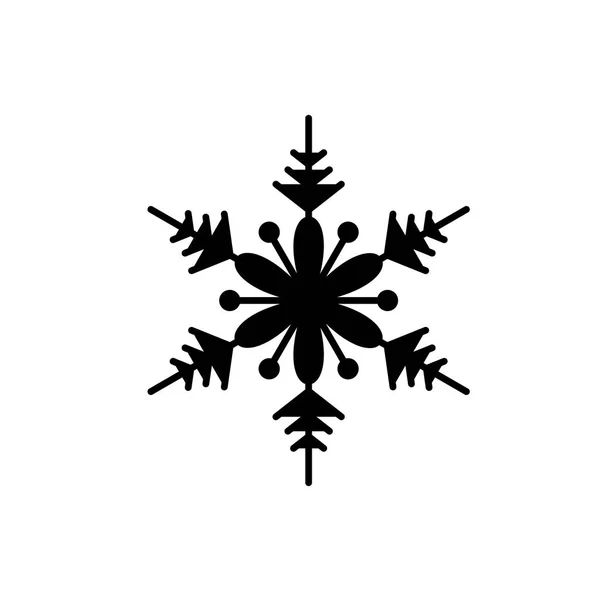 Lindo copo de nieve icono negro, signo de vector sobre fondo aislado. Lindo símbolo de concepto de copo de nieve, ilustración — Vector de stock