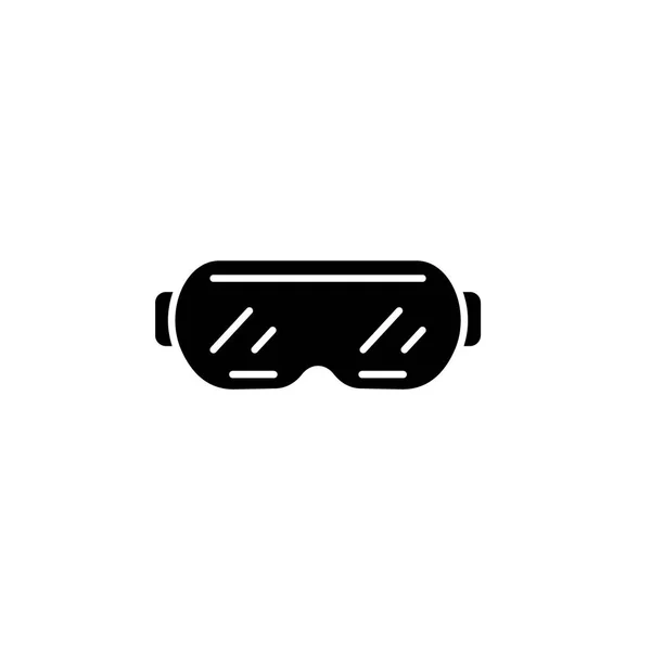 Gafas esquí icono negro, signo vectorial sobre fondo aislado. Concepto de gafas de esquí símbolo, ilustración — Archivo Imágenes Vectoriales