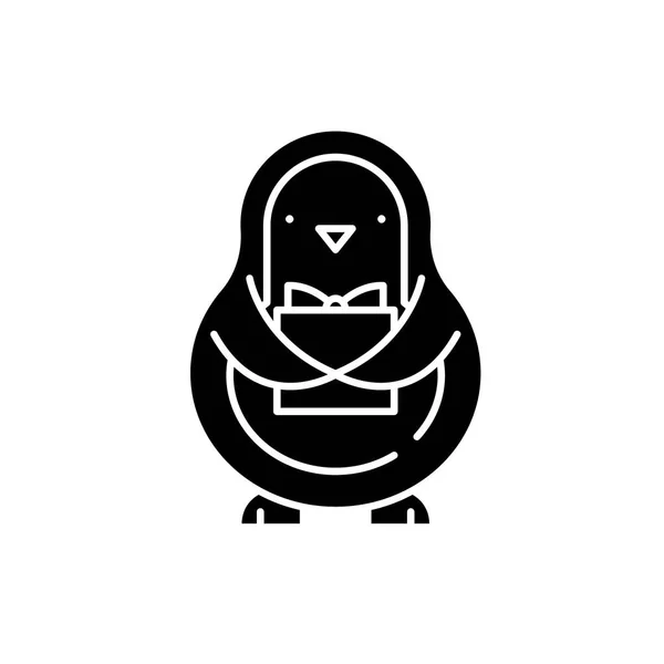 黒ペンギン アイコン ベクトル分離背景に記号。ペンギン コンセプト シンボルの図 — ストックベクタ